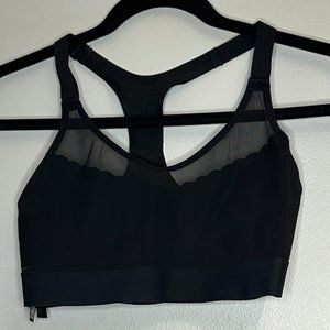 Victoria Sport Scalloped Mesh Top Sports Bra Black